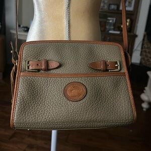 DOONEY & BOURKE AWL buckle zip top vintage pebble leather crossbody bag